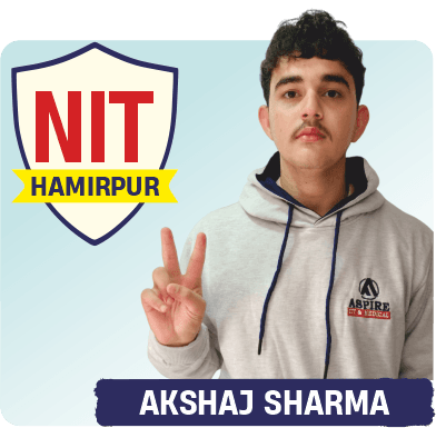 JEE 2026 result card from Aspire IIT & Medical: portrait of a selected student in an Aspire hoodie, with the student's name and allotted institute printed on the card