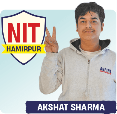 JEE 2026 result card from Aspire IIT & Medical: portrait of a selected student in an Aspire hoodie, with the student's name and allotted institute printed on the card