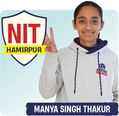 JEE 2026 result card from Aspire IIT & Medical: portrait of a selected student in an Aspire hoodie, with the student's name and allotted institute printed on the card