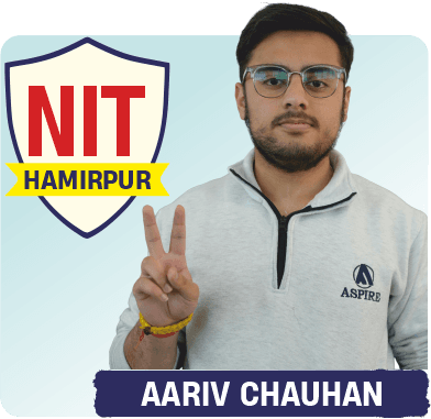 JEE 2026 result card from Aspire IIT & Medical: portrait of a selected student in an Aspire hoodie, with the student's name and allotted institute printed on the card