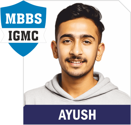 NEET 2025 result card from Aspire IIT & Medical: portrait of a selected student in an Aspire hoodie, with the student's name and allotted medical college printed on the card