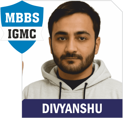 NEET 2025 result card from Aspire IIT & Medical: portrait of a selected student in an Aspire hoodie, with the student's name and allotted medical college printed on the card