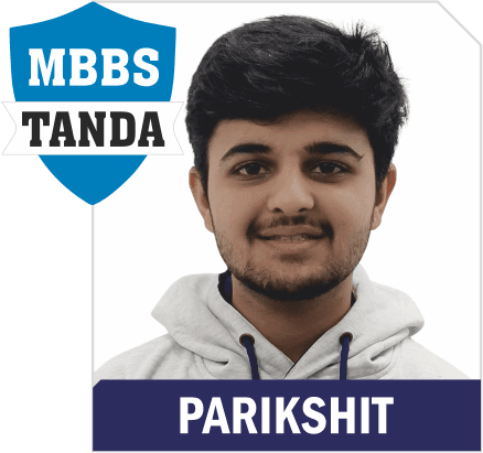 NEET 2025 result card from Aspire IIT & Medical: portrait of a selected student in an Aspire hoodie, with the student's name and allotted medical college printed on the card