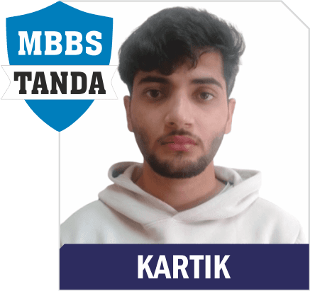 NEET 2025 result card from Aspire IIT & Medical: portrait of a selected student in an Aspire hoodie, with the student's name and allotted medical college printed on the card