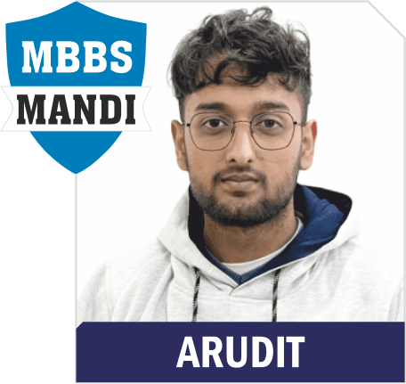 NEET 2025 result card from Aspire IIT & Medical: portrait of a selected student in an Aspire hoodie, with the student's name and allotted medical college printed on the card