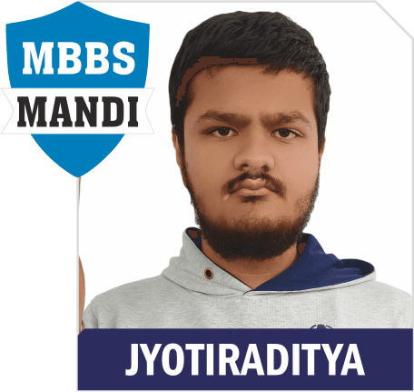 NEET 2025 result card from Aspire IIT & Medical: portrait of a selected student in an Aspire hoodie, with the student's name and allotted medical college printed on the card