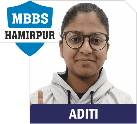 NEET 2025 result card from Aspire IIT & Medical: portrait of a selected student in an Aspire hoodie, with the student's name and allotted medical college printed on the card