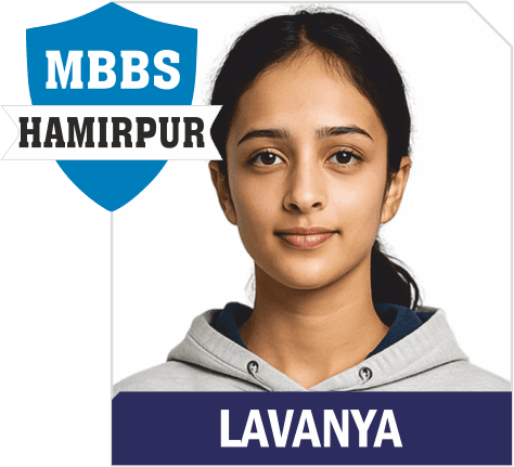 NEET 2025 result card from Aspire IIT & Medical: portrait of a selected student in an Aspire hoodie, with the student's name and allotted medical college printed on the card