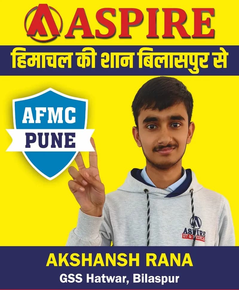 NEET 2024 result card from Aspire IIT & Medical: portrait of a selected student in an Aspire hoodie, with the student's name and allotted medical college printed on the card