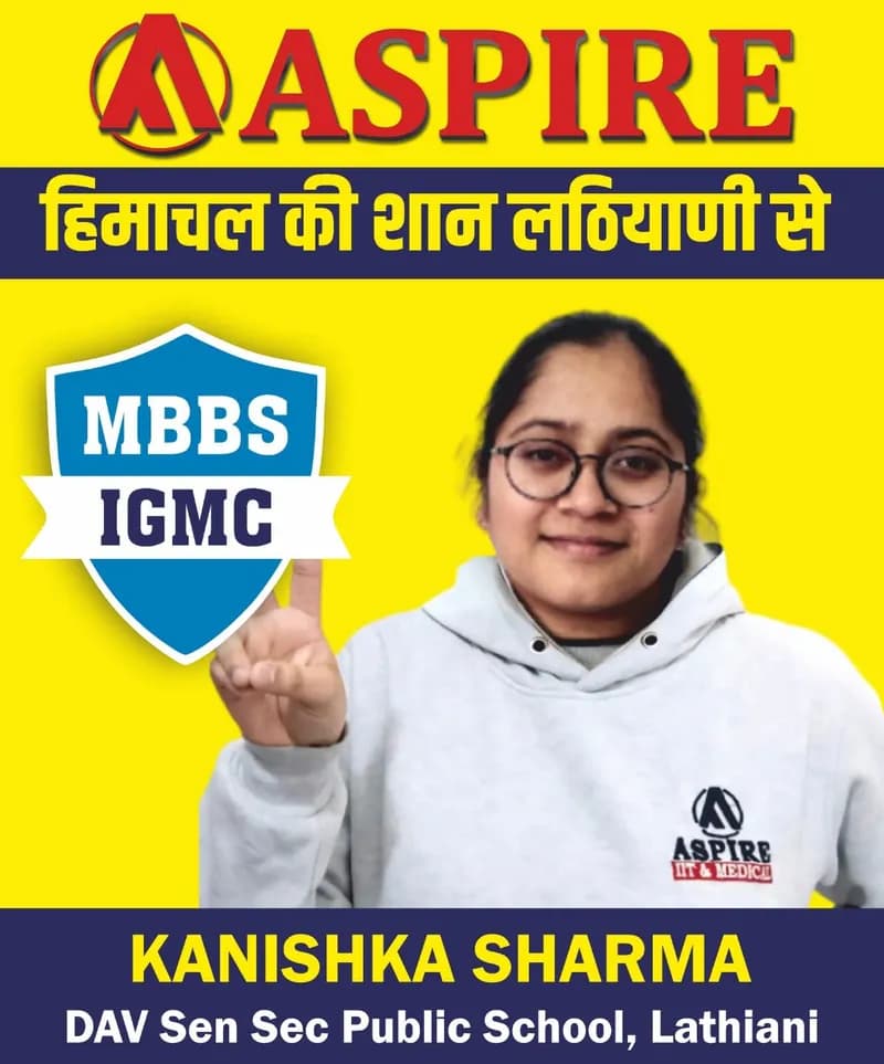 NEET 2024 result card from Aspire IIT & Medical: portrait of a selected student in an Aspire hoodie, with the student's name and allotted medical college printed on the card
