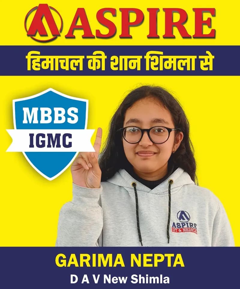 NEET 2024 result card from Aspire IIT & Medical: portrait of a selected student in an Aspire hoodie, with the student's name and allotted medical college printed on the card