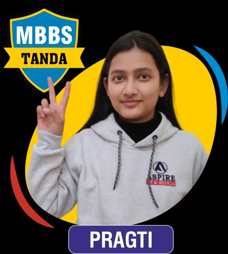 NEET 2023 result card from Aspire IIT & Medical: portrait of a selected student in an Aspire hoodie, with the student's name and allotted medical college printed on the card