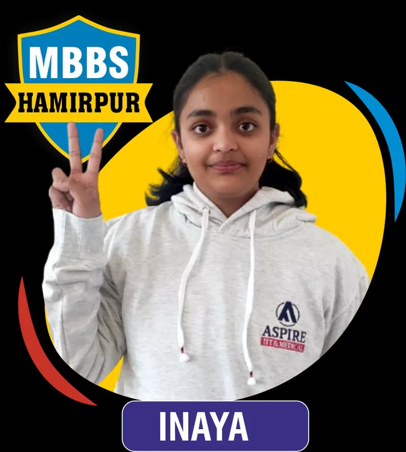 NEET 2023 result card from Aspire IIT & Medical: portrait of a selected student in an Aspire hoodie, with the student's name and allotted medical college printed on the card