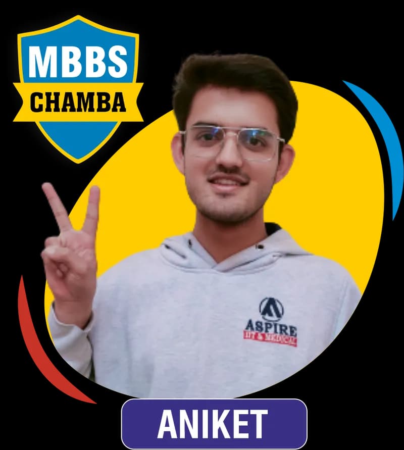 NEET 2023 result card from Aspire IIT & Medical: portrait of a selected student in an Aspire hoodie, with the student's name and allotted medical college printed on the card