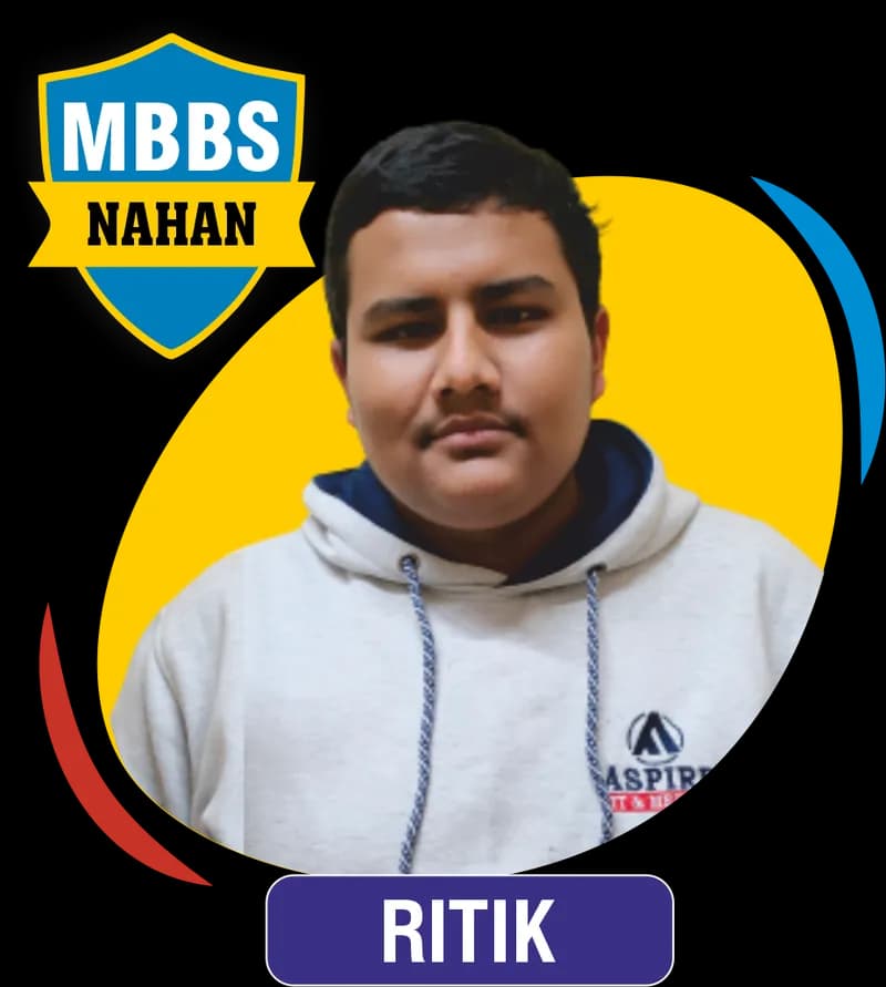 NEET 2023 result card from Aspire IIT & Medical: portrait of a selected student in an Aspire hoodie, with the student's name and allotted medical college printed on the card