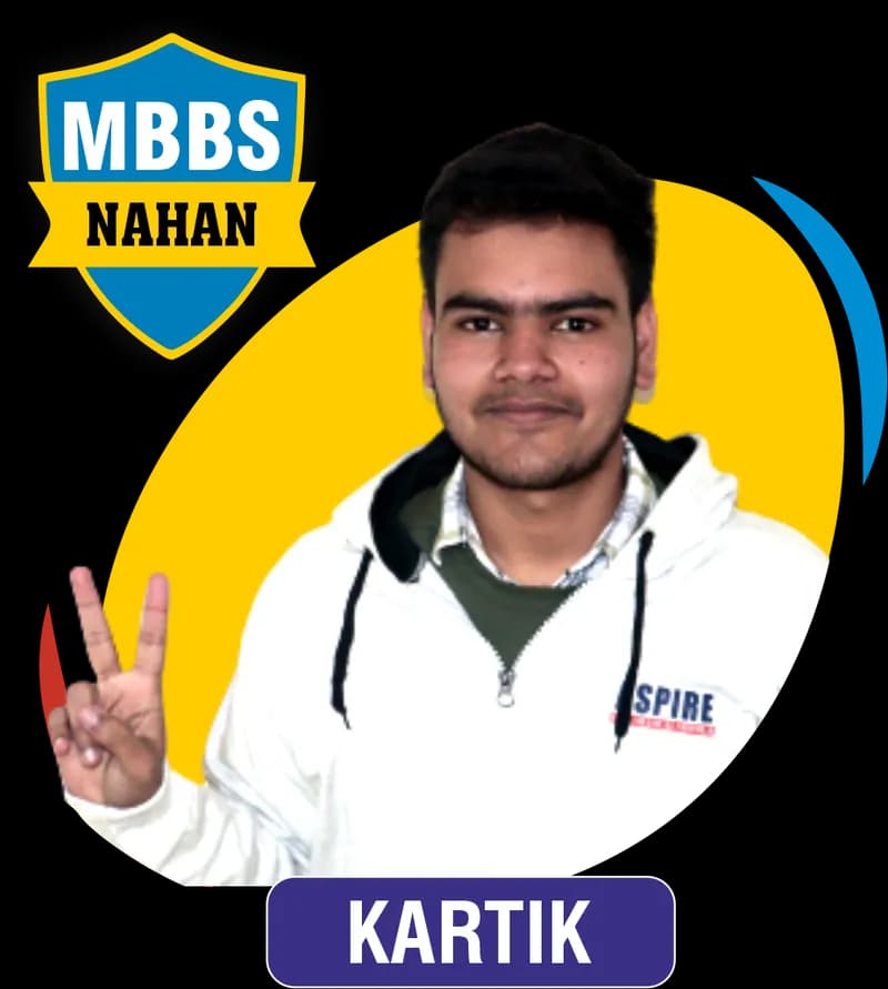 NEET 2023 result card from Aspire IIT & Medical: portrait of a selected student in an Aspire hoodie, with the student's name and allotted medical college printed on the card