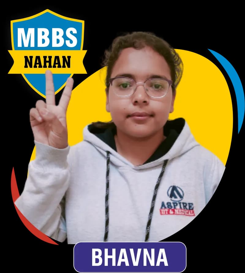 NEET 2023 result card from Aspire IIT & Medical: portrait of a selected student in an Aspire hoodie, with the student's name and allotted medical college printed on the card