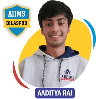 NEET 2022 result card from Aspire IIT & Medical: portrait of a selected student in an Aspire hoodie, with the student's name and allotted medical college printed on the card
