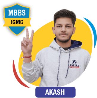 NEET 2022 result card from Aspire IIT & Medical: portrait of a selected student in an Aspire hoodie, with the student's name and allotted medical college printed on the card