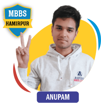 NEET 2022 result card from Aspire IIT & Medical: portrait of a selected student in an Aspire hoodie, with the student's name and allotted medical college printed on the card