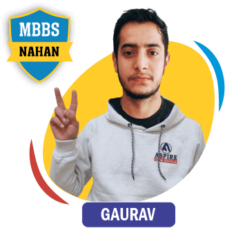 NEET 2022 result card from Aspire IIT & Medical: portrait of a selected student in an Aspire hoodie, with the student's name and allotted medical college printed on the card
