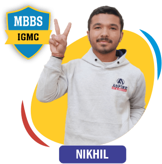 NEET 2022 result card from Aspire IIT & Medical: portrait of a selected student in an Aspire hoodie, with the student's name and allotted medical college printed on the card