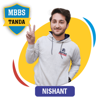 NEET 2022 result card from Aspire IIT & Medical: portrait of a selected student in an Aspire hoodie, with the student's name and allotted medical college printed on the card