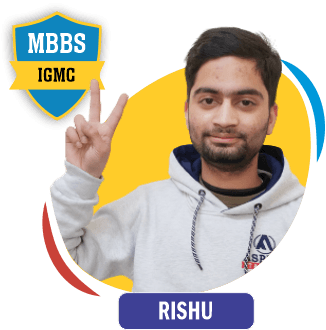 NEET 2022 result card from Aspire IIT & Medical: portrait of a selected student in an Aspire hoodie, with the student's name and allotted medical college printed on the card