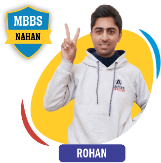 NEET 2022 result card from Aspire IIT & Medical: portrait of a selected student in an Aspire hoodie, with the student's name and allotted medical college printed on the card