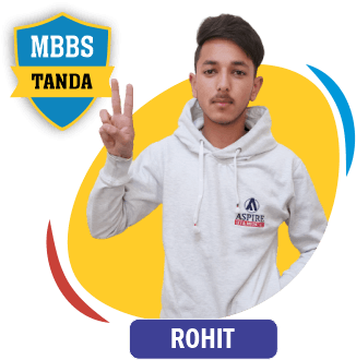 NEET 2022 result card from Aspire IIT & Medical: portrait of a selected student in an Aspire hoodie, with the student's name and allotted medical college printed on the card