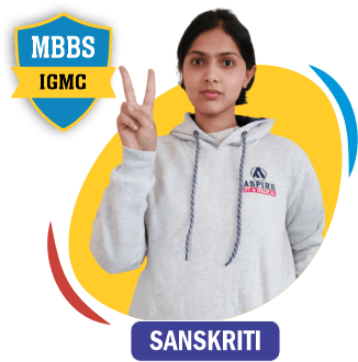 NEET 2022 result card from Aspire IIT & Medical: portrait of a selected student in an Aspire hoodie, with the student's name and allotted medical college printed on the card