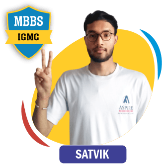 NEET 2022 result card from Aspire IIT & Medical: portrait of a selected student in an Aspire hoodie, with the student's name and allotted medical college printed on the card