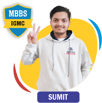 NEET 2022 result card from Aspire IIT & Medical: portrait of a selected student in an Aspire hoodie, with the student's name and allotted medical college printed on the card