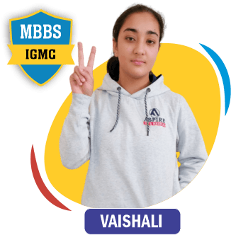 NEET 2022 result card from Aspire IIT & Medical: portrait of a selected student in an Aspire hoodie, with the student's name and allotted medical college printed on the card