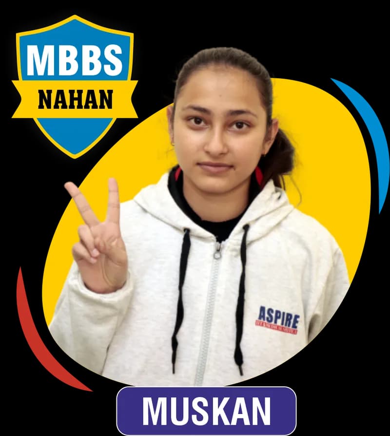 NEET 2021 result card from Aspire IIT & Medical: portrait of a selected student in an Aspire hoodie, with the student's name and allotted medical college printed on the card