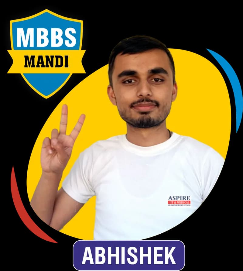 NEET 2021 result card from Aspire IIT & Medical: portrait of a selected student in an Aspire hoodie, with the student's name and allotted medical college printed on the card