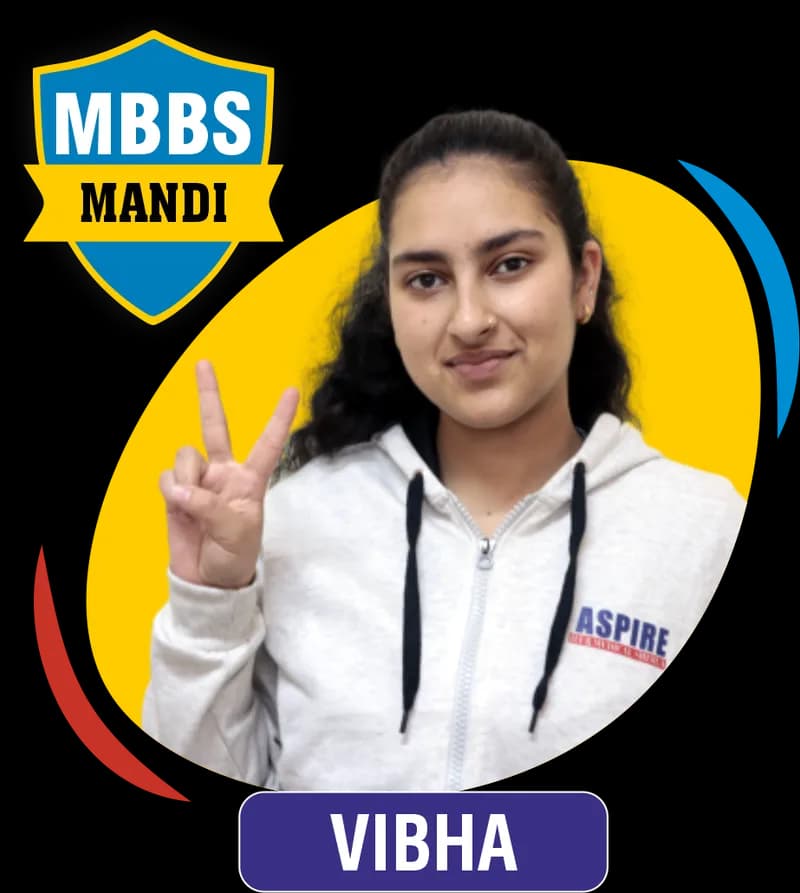 NEET 2021 result card from Aspire IIT & Medical: portrait of a selected student in an Aspire hoodie, with the student's name and allotted medical college printed on the card