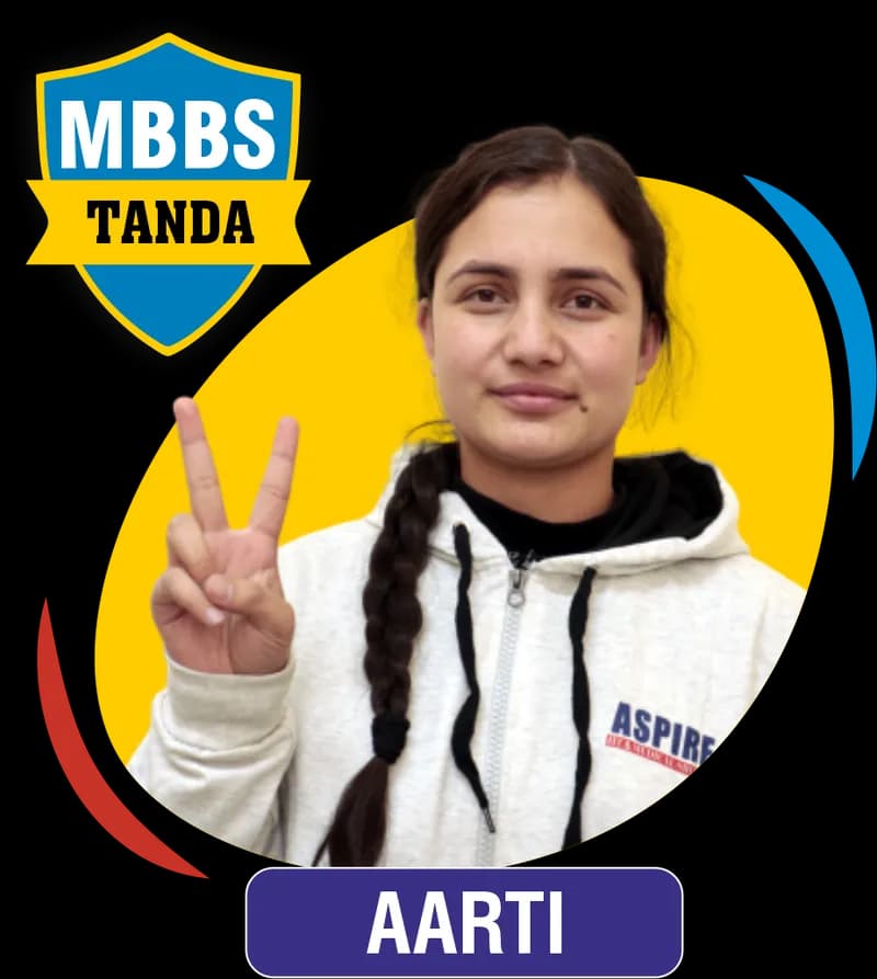 NEET 2021 result card from Aspire IIT & Medical: portrait of a selected student in an Aspire hoodie, with the student's name and allotted medical college printed on the card