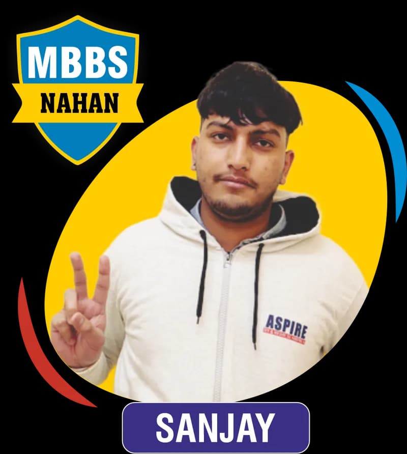 NEET 2021 result card from Aspire IIT & Medical: portrait of a selected student in an Aspire hoodie, with the student's name and allotted medical college printed on the card