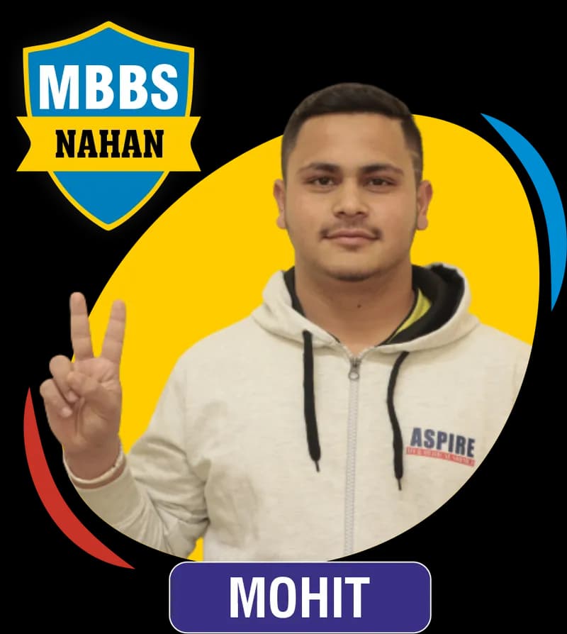 NEET 2021 result card from Aspire IIT & Medical: portrait of a selected student in an Aspire hoodie, with the student's name and allotted medical college printed on the card