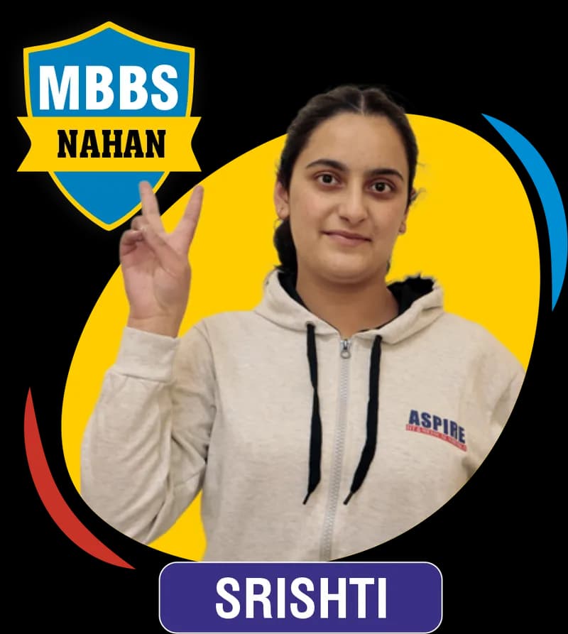 NEET 2021 result card from Aspire IIT & Medical: portrait of a selected student in an Aspire hoodie, with the student's name and allotted medical college printed on the card
