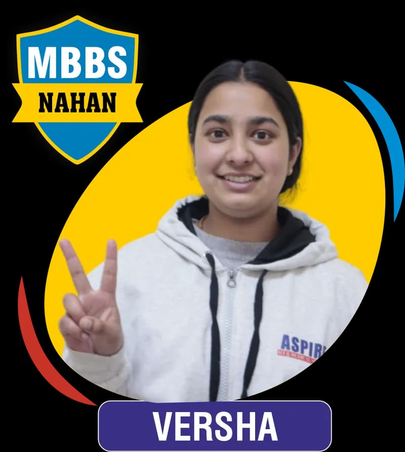 NEET 2021 result card from Aspire IIT & Medical: portrait of a selected student in an Aspire hoodie, with the student's name and allotted medical college printed on the card