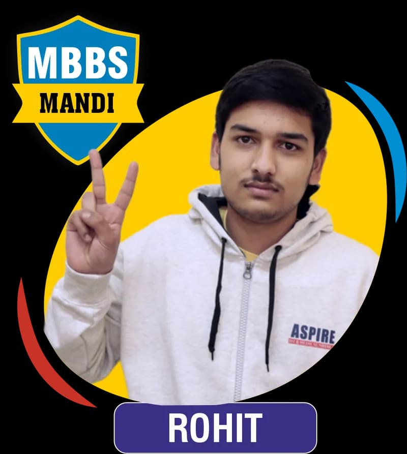 NEET 2021 result card from Aspire IIT & Medical: portrait of a selected student in an Aspire hoodie, with the student's name and allotted medical college printed on the card
