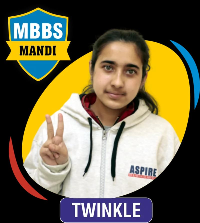 NEET 2021 result card from Aspire IIT & Medical: portrait of a selected student in an Aspire hoodie, with the student's name and allotted medical college printed on the card