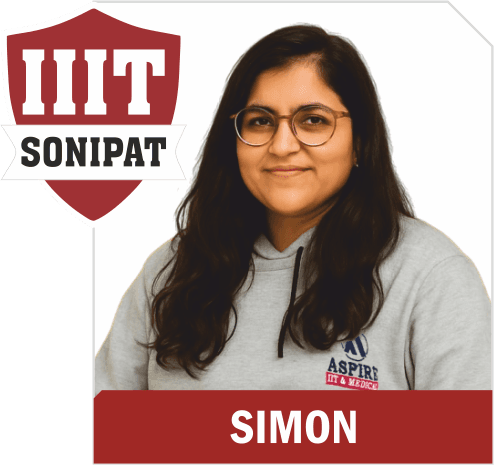 JEE 2025 result card from Aspire IIT & Medical: portrait of a selected student in an Aspire hoodie, with the student's name and allotted institute printed on the card