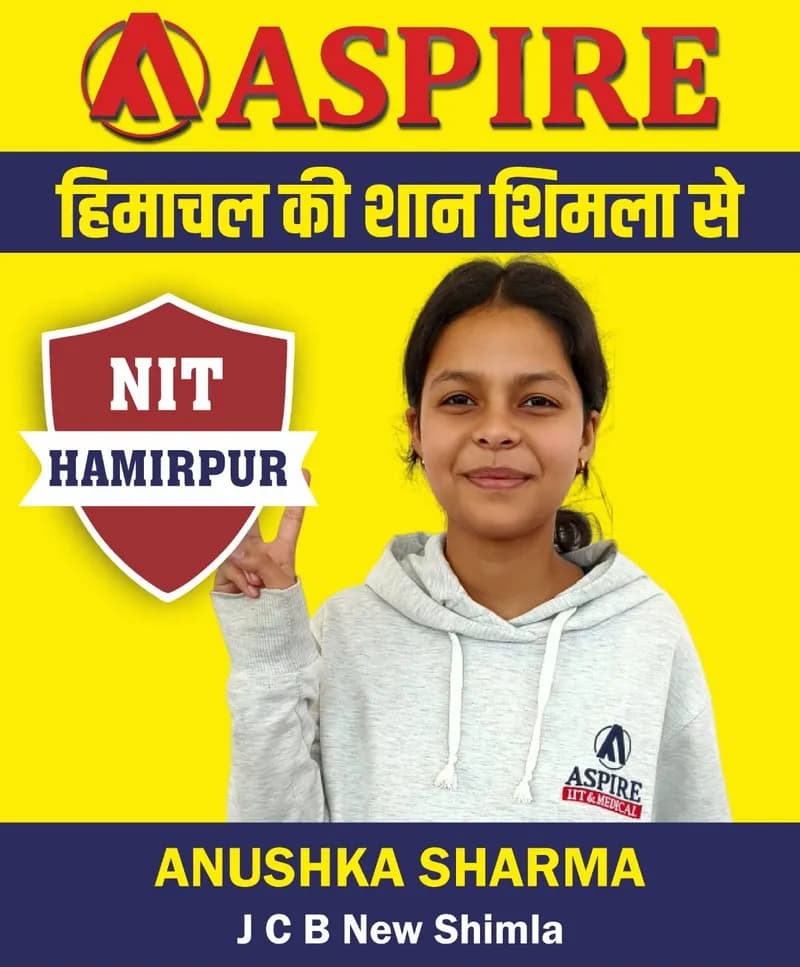 JEE 2024 result card from Aspire IIT & Medical: portrait of a selected student in an Aspire hoodie, with the student's name and allotted institute printed on the card