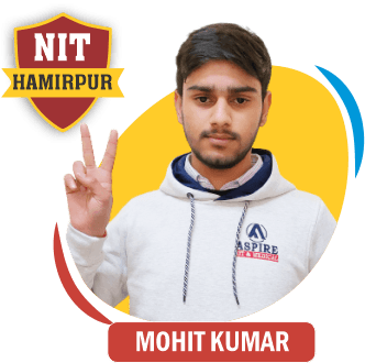 JEE 2022 result card from Aspire IIT & Medical: portrait of a selected student in an Aspire hoodie, with the student's name and allotted institute printed on the card