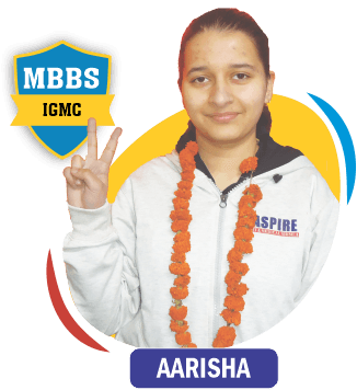 NEET 2020 result card from Aspire IIT & Medical: portrait of a selected student in an Aspire hoodie, with the student's name and allotted medical college printed on the card