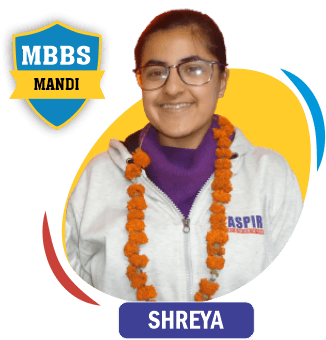 NEET 2020 result card from Aspire IIT & Medical: portrait of a selected student in an Aspire hoodie, with the student's name and allotted medical college printed on the card