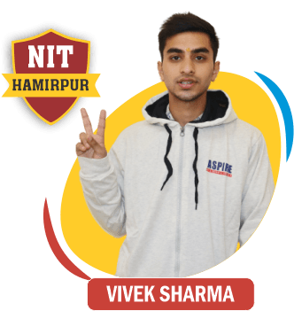 JEE 2021 result card from Aspire IIT & Medical: portrait of a selected student in an Aspire hoodie, with the student's name and allotted institute printed on the card
